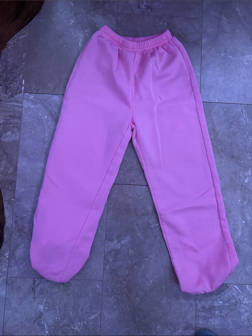 SHEIN Pink Fleece Kids Jogger Pants